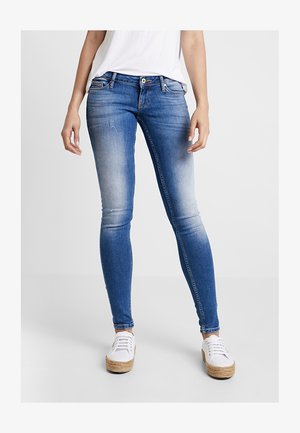 ONLY Onlcoral Low SK Jeans BB ANA5984-16 - Jeans Skinny Elasticizzati A Vita Bassa, Donna, Dark Blue Denim, 5 Tasche, Modello 28/34