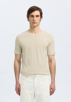 Selected, SLMASPEN ONECK TEE - Basic póló - oatmeal