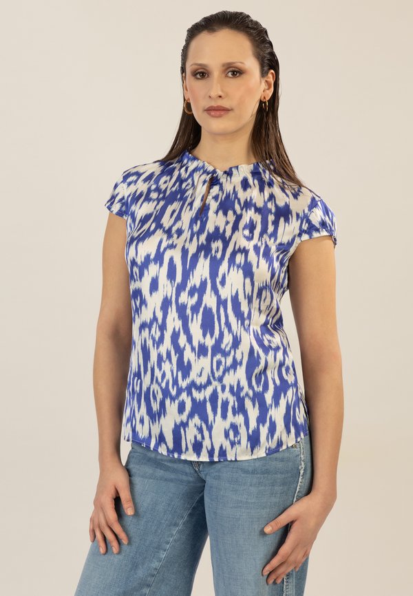 Bluse - royalblau creme