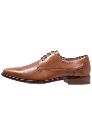 Elegantní šněrovací boty - cognac