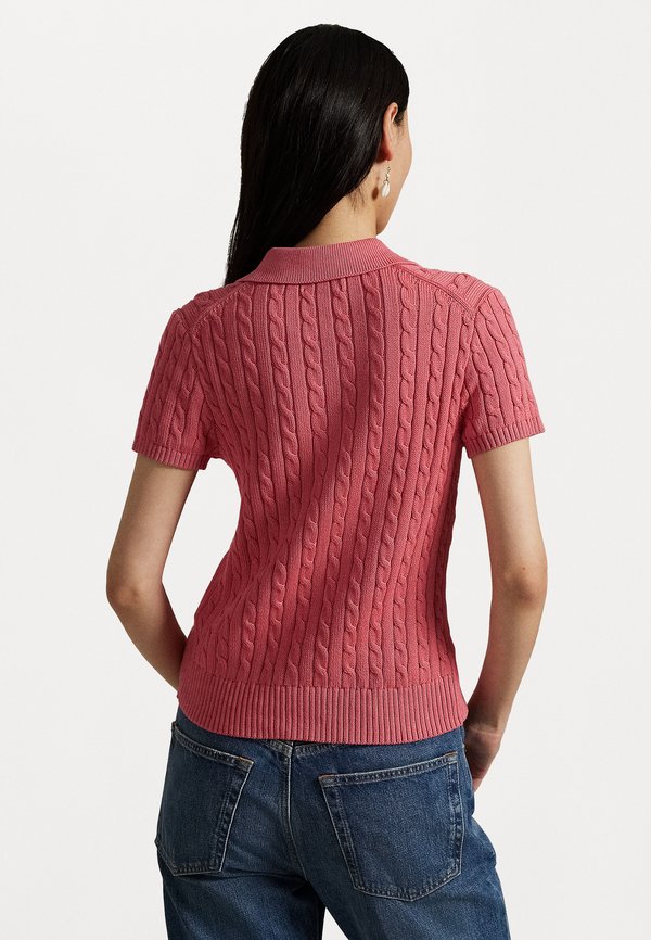 CABLE COTTON SHORT SLEEVE POLO CARDIGAN - Cardigan3