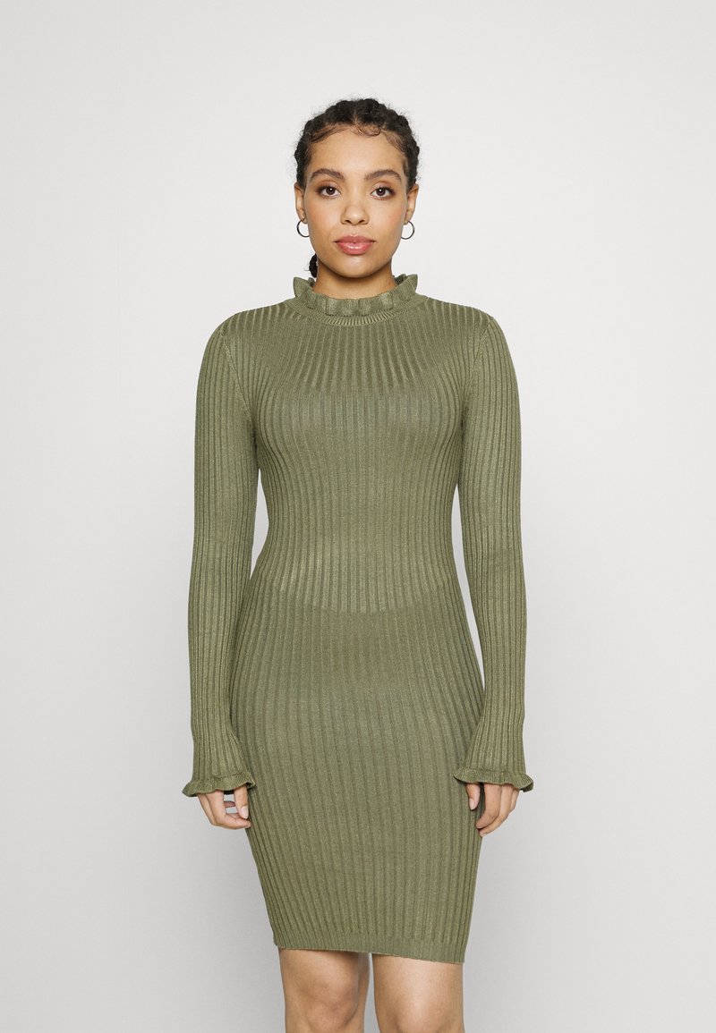 pieces-petite-pclaisa-dress-strickkleid-deep-lichen-green