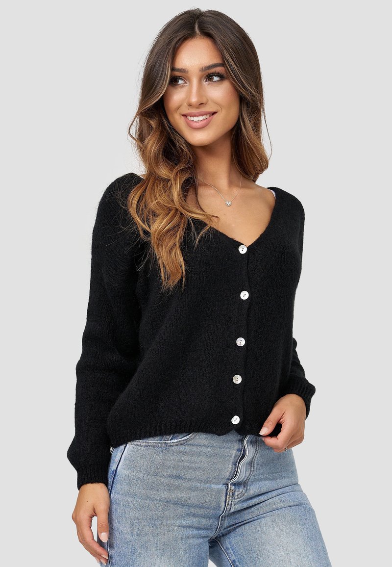 Damen Strickjacken | Decay Strickjacke schwarz - XZ32214 Damen Strickjacken | Decay Strickjacke schwarz - XZ32214