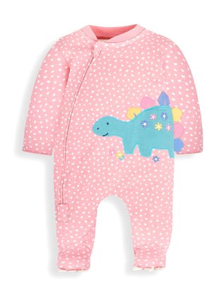 DINOSAUR APPLIQUÉ ZIP - Grenouillère - pink