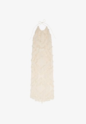 BIMBA Y LOLA, BIMBA Y LOLA VESTIDO ESCOTE HALTER FLECOS MARFIL - Maxi-jurk - marfil