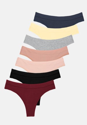 Even&Odd, 7 PACK - String - dark pink/red/grey melange/navy/black/yellow/pink