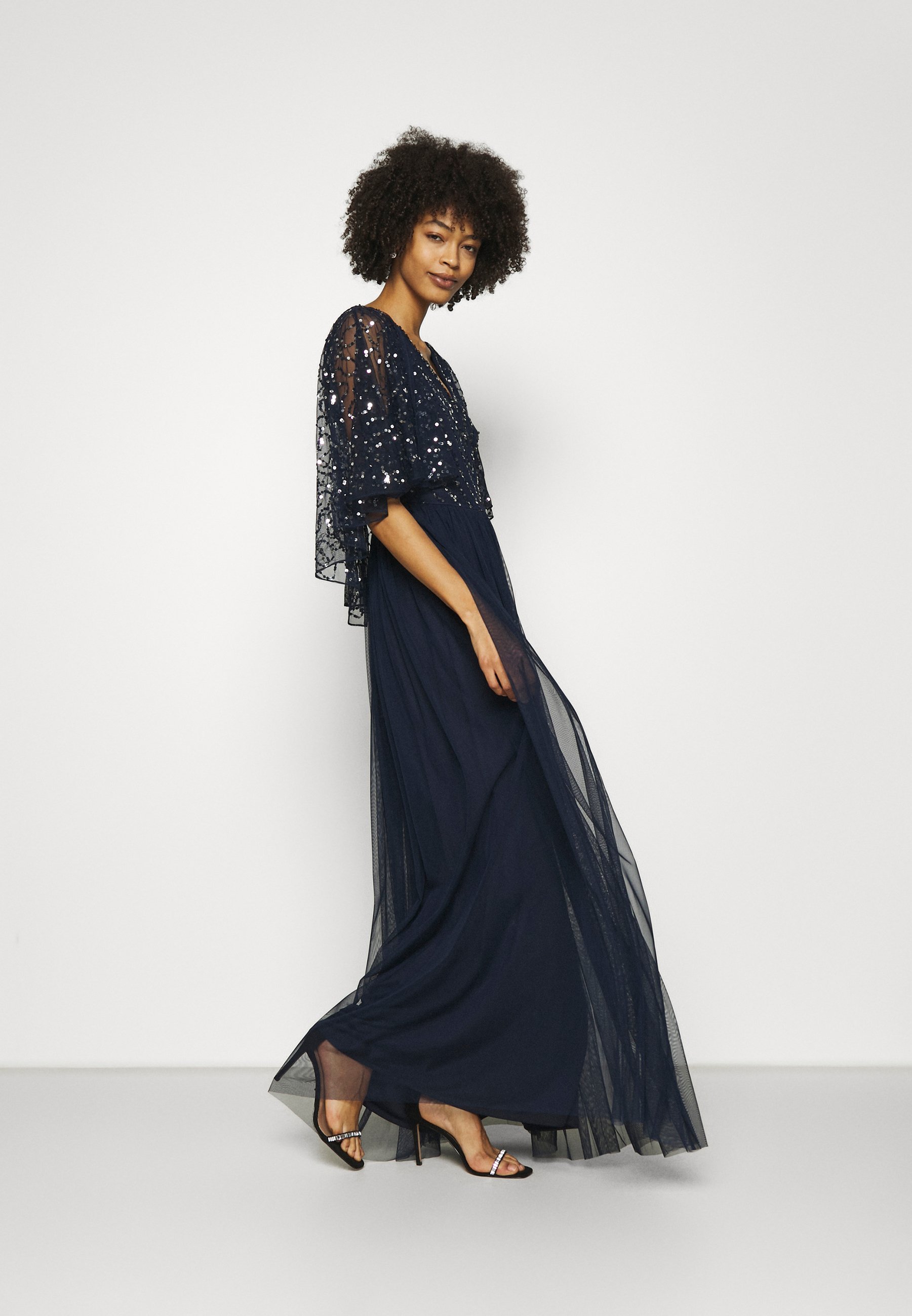 Maya Deluxe CAPE BACK EMBELLISHED MAXI 