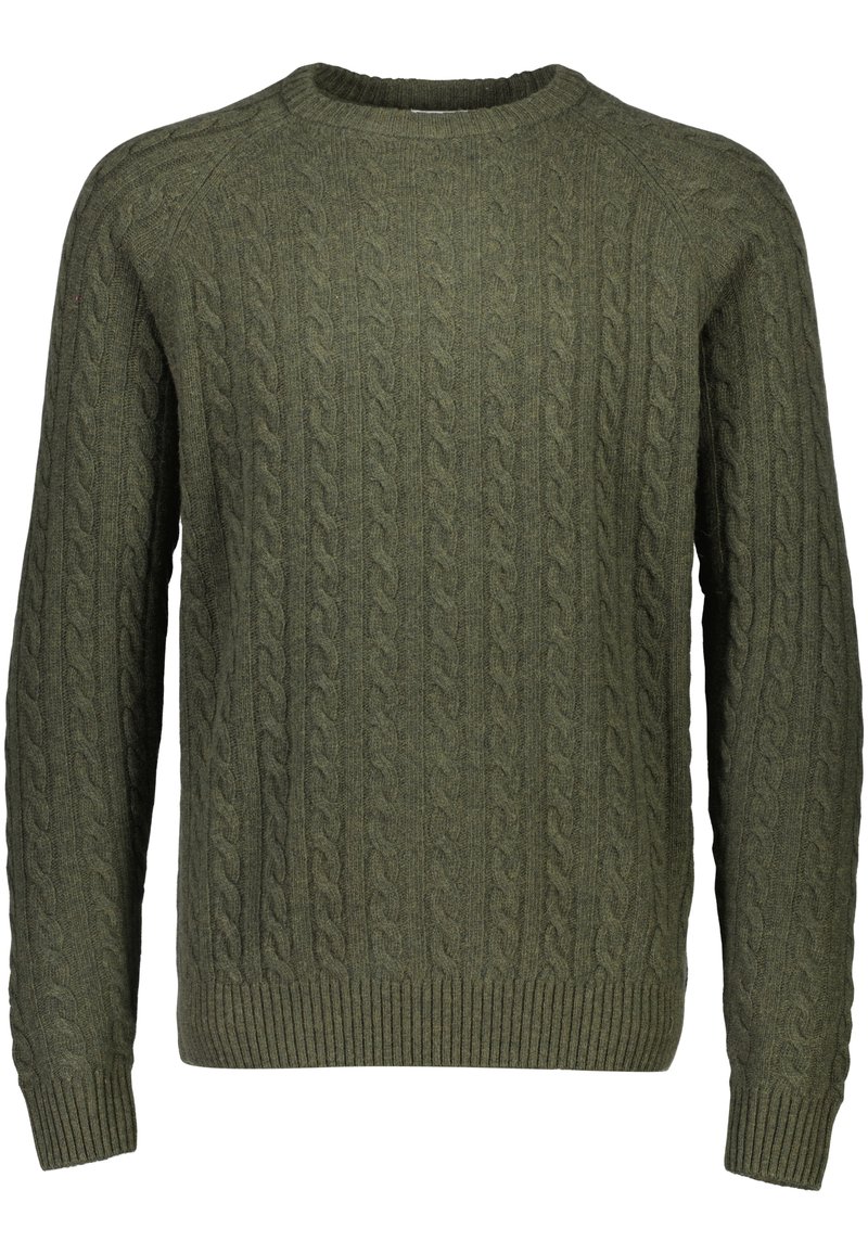 Lindbergh RAGLAN CABLE O-NECK - Jumper - army mel/mottled dark green ...