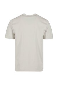 T-shirt kratkih rukava, okruglog izreza u svijetlosivoj pamučnoj tkanini, s glatkom teksturom i bez grafika ili uzoraka, s opuštenim krojem.