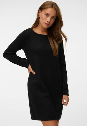 Vero Moda, KNITTED DRESS AWVIVA SHORT DRESS - Robe pull - black