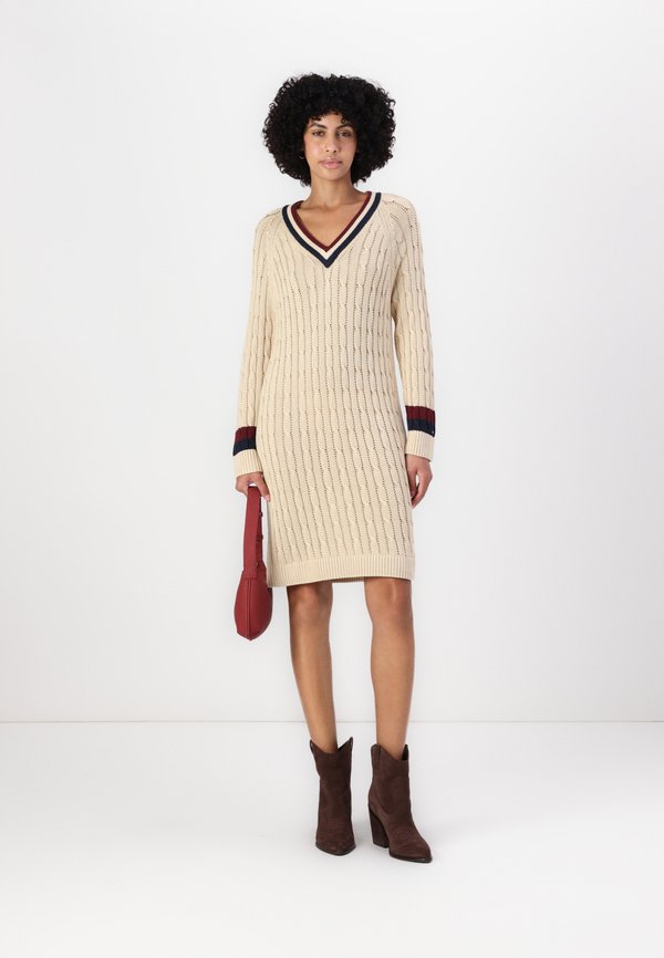 VARSITY V NECK DRESS - Jumper dress - country ivory2