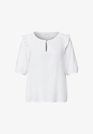 Street One Studio, SHORT-SLEEVE BLOUSE WITH VOLANT-DETAILS - Blouse - white