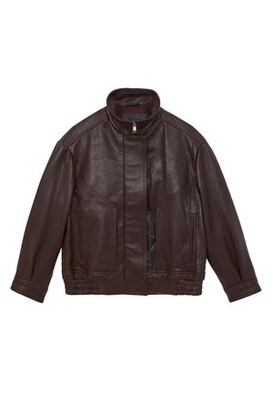 Reiss REGULAR FIT  - Kožená bunda - burgundy