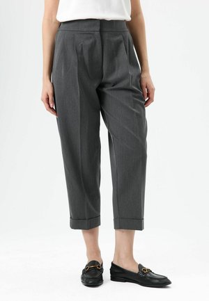 PLEATED - Pantalon classique - anthracite