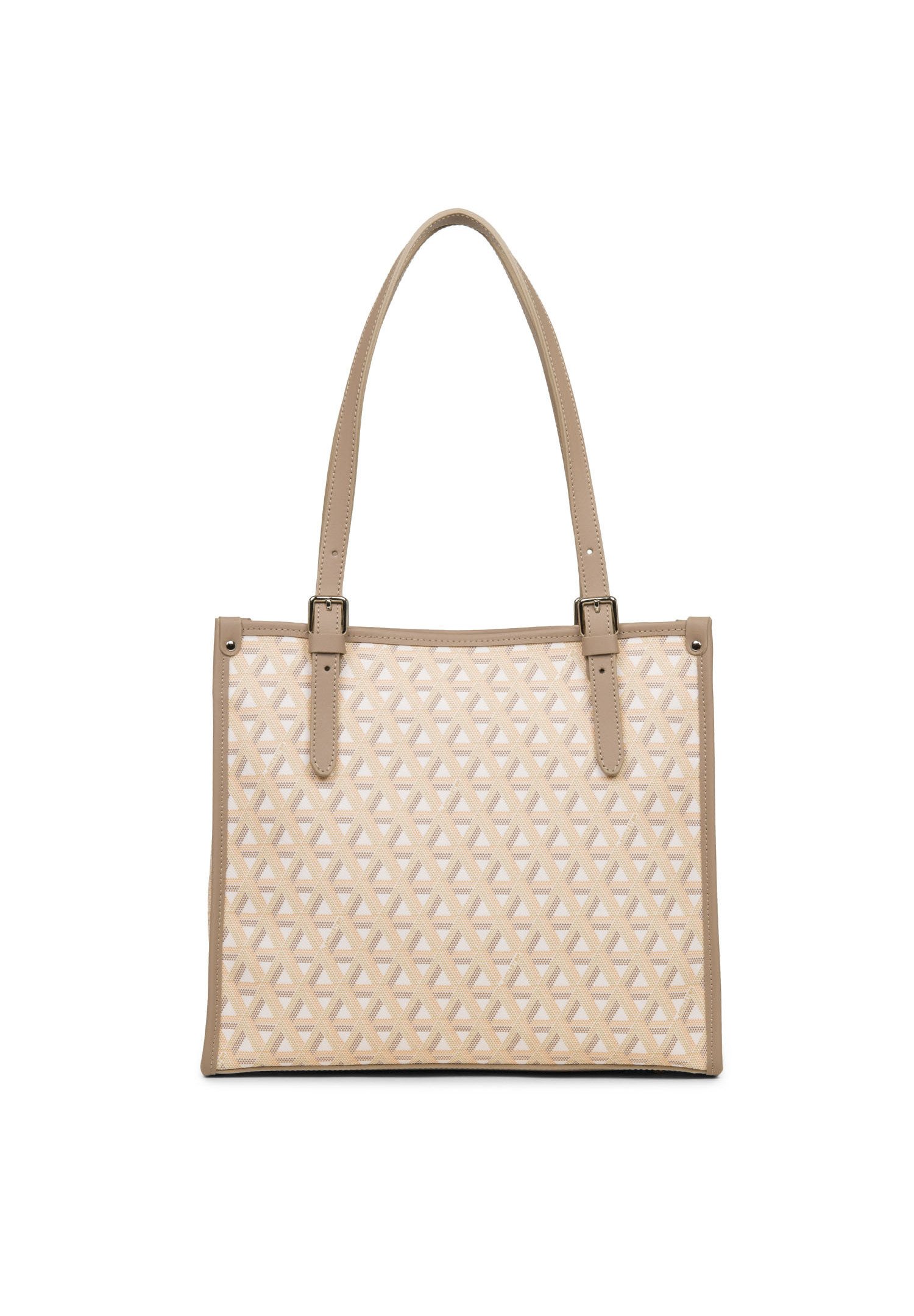 Sac à Main Lancaster En Cuir Beige Vintage - Occasion - Style Porté épaule