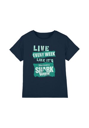 Cotton Soul, SHARK WEEK OFFICIALLY LICENSED LIVE EVERY WEEK UNISEX - Print T-shirt - dark blue