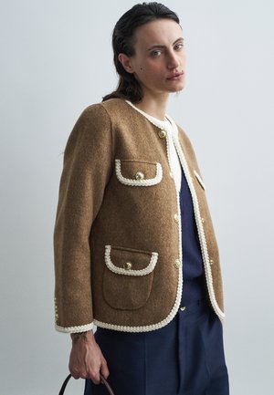 sandro DOUBLE FACE JACKET BASED JILL - Mezisezónní bunda  - chatain
