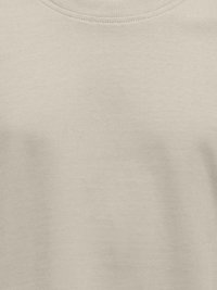 Lys beige crew-neck t-shirt lavet af blød, glat bomuld. Har et enkelt design uden mønstre eller accenter, der fremhæver dens minimalisme.