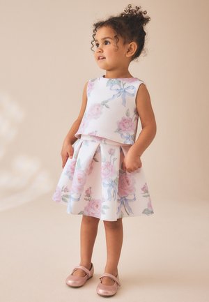Next, REGULAR FIT - SCUBA TOP AND SKIRT SET  . - Voltidega seelik - cream floral