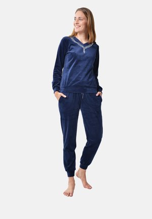 RAIKOU DAMEN HAUSANZUG - Tracksuit bottoms - nachtblau