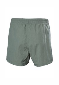 Bañadores de hombre en verde claro, fabricados en un tejido ligero. Con una cintura elástica y un diseño holgado. Sin patrones visibles.