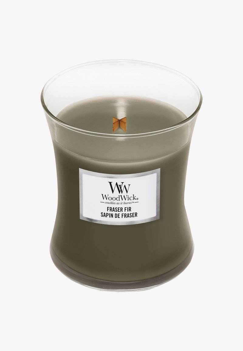 Woodwick MEDIUM HOURGLAS FRASER FIR - Duftkerze - green/schwarz