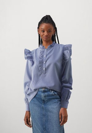 PCJOAN - Blouse - bright white/blue