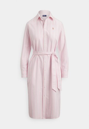 STRIPED COTTON OXFORD BELTED SHIRTDRESS - Rochie tip cămașă - 169 pink blue multi