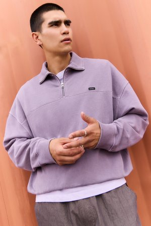 BOXY 1/4 ZIP UNISEX - Melegítőfelső - purple