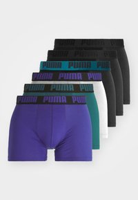 Unselected, teal/purple/black
