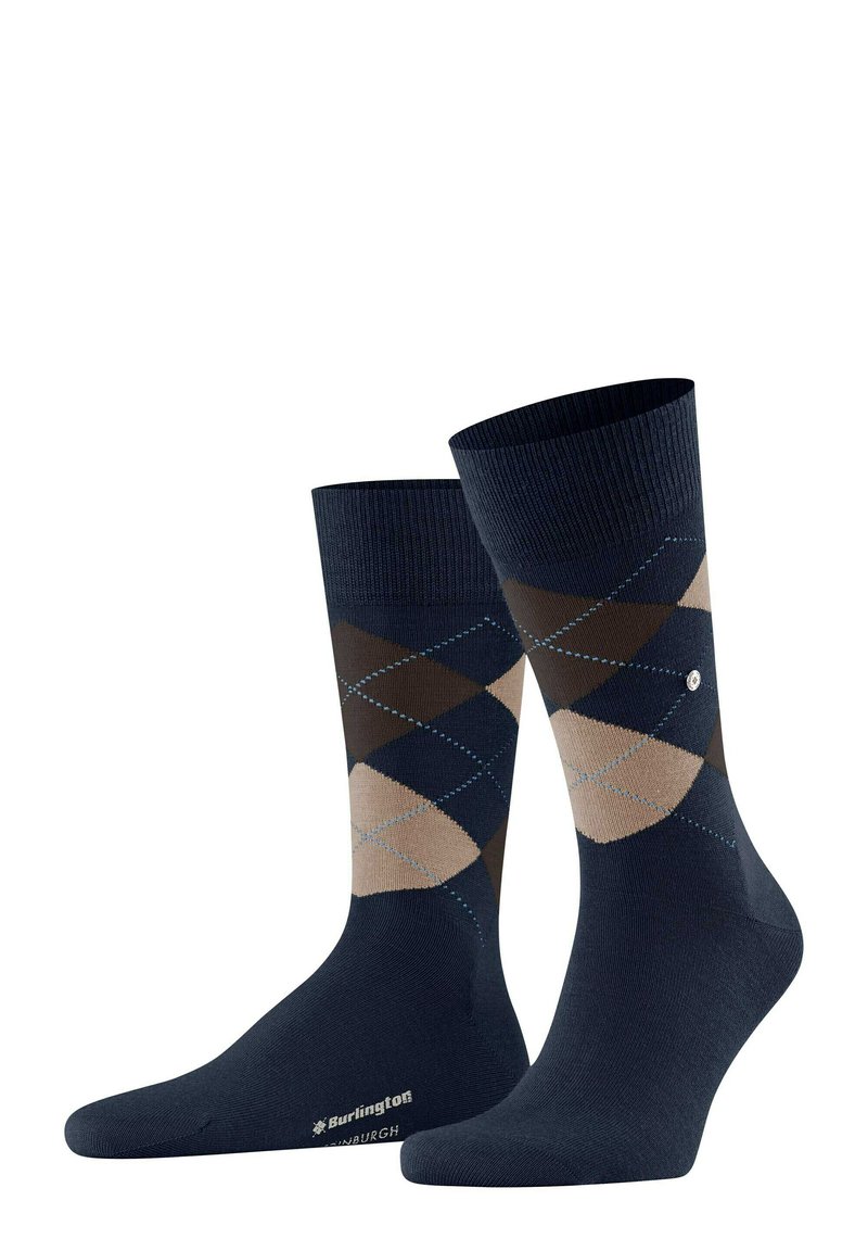 Burlington EDINBURGH - RAUTENMUSTER ARGYLE CLIP - Chaussettes - marine braun