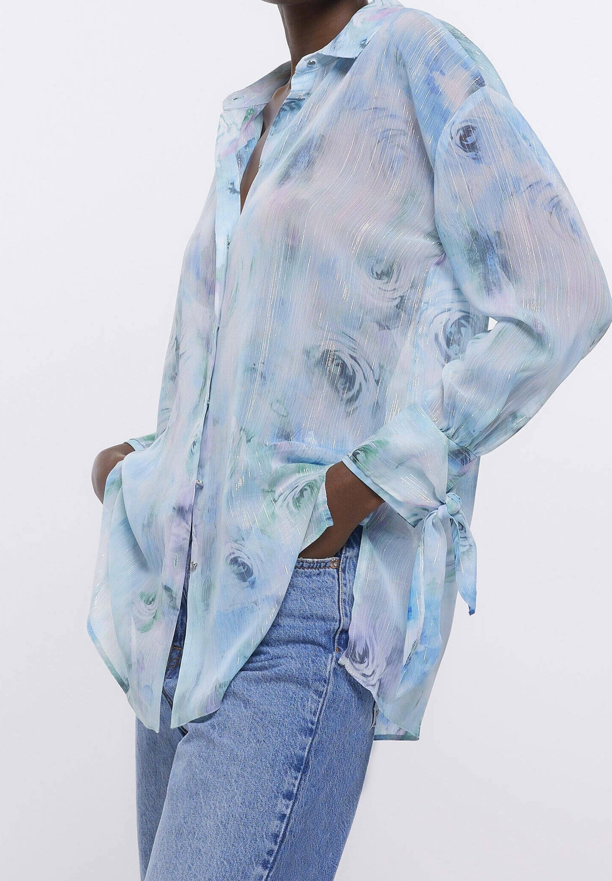 Chemise Ou Veste Femme River Island Taille 6 - Gris, Manches 3/4, Occasion Très Bon état