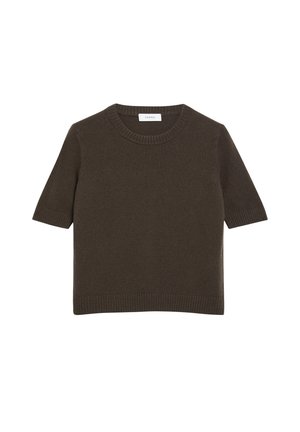 comma, STRICKPULLOVER - T-Shirt basic - dunkelbraun