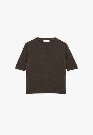comma, STRICKPULLOVER - T-Shirt basic - dunkelbraun