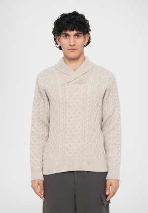 SHAWL COLLAR TELEMARK SWEATER - Strickpullover - beige