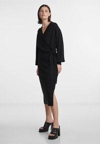 YAS YASASSI WRAP CARDIGAN - Cardigan - black