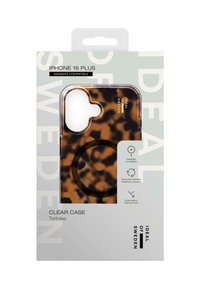 Priehľadný obal s korytnačkovým vzorom pre iPhone 16 Plus, ktorý sa vyznačuje transparentným dizajnom, kompatibilitou s MagSafe a je vyrobený z recyklovaných materiálov.