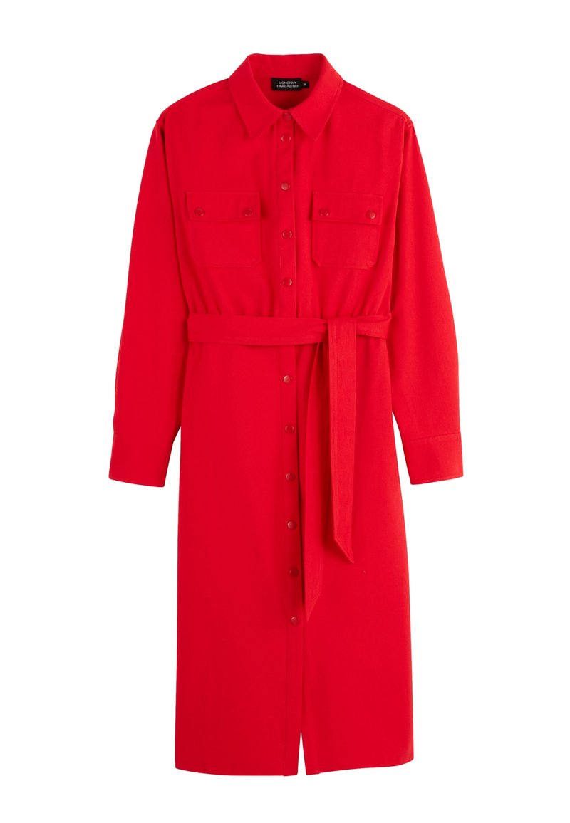 Robe Chemise Robe Monoprix Rouge Monoprix MANCHES LONGUES Robe En - Main Image