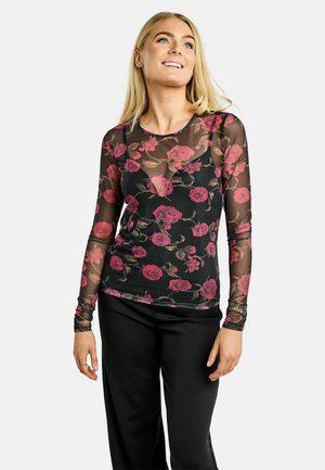 Bluză - black pink rose