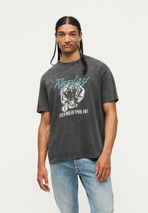 Replay, TIGER - Print T-shirt - raven