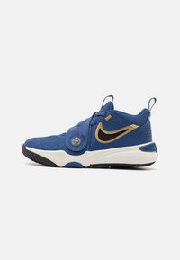 Nike Performance TEAM HUSTLE D 11 UNISEX - Zapatillas de baloncesto - mystic navy/black/pale ivory/metallic gold