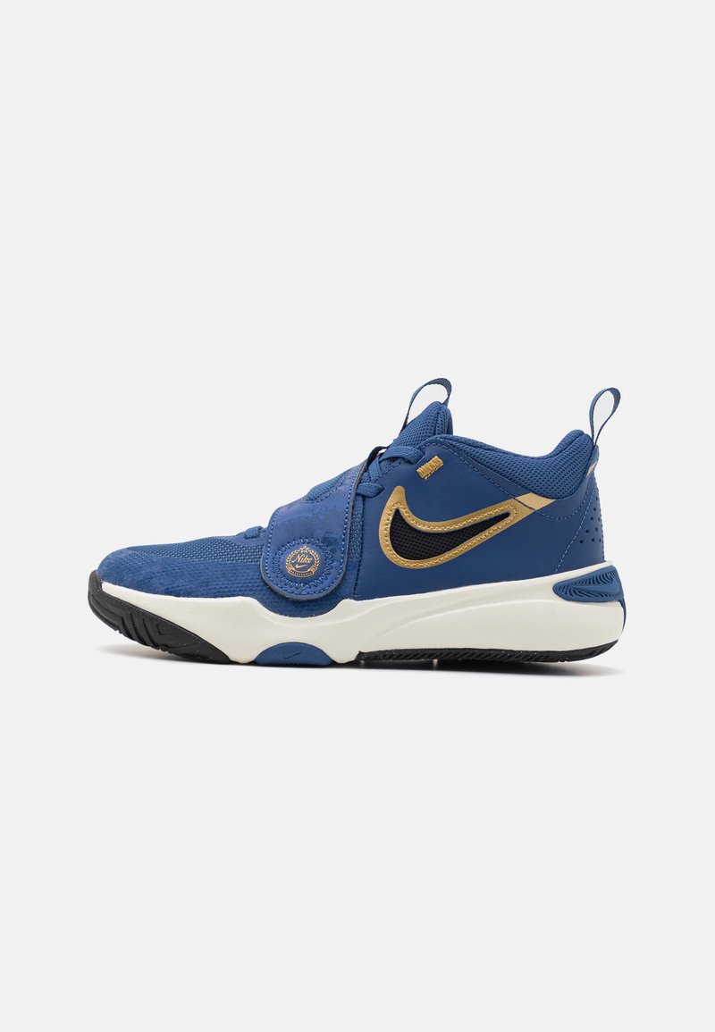 Nike Performance TEAM HUSTLE D 11 UNISEX - Zapatillas de baloncesto - mystic navy/black/pale ivory/metallic gold