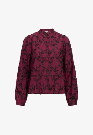 Object, BLOUSE EMBROIDERED - Skjortebluser - windsor wine