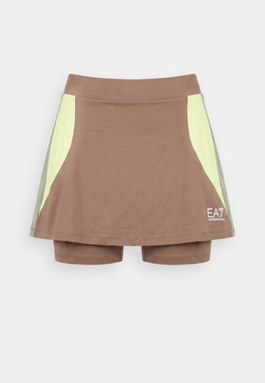 EA7 Emporio Armani, TENNIS PRO SKIRT - Športová sukňa - deep taupe/green/lime