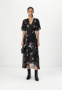 knee length dresses for ladies Alana Long Bishop Sleeve Keyhole Dress Fit and Flare main image 1