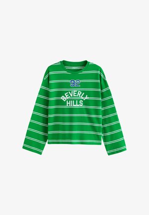 Next, REGULAR FIT - CREW NECK LONG SLEEVE TOP - Camiseta de manga larga - green stripe
