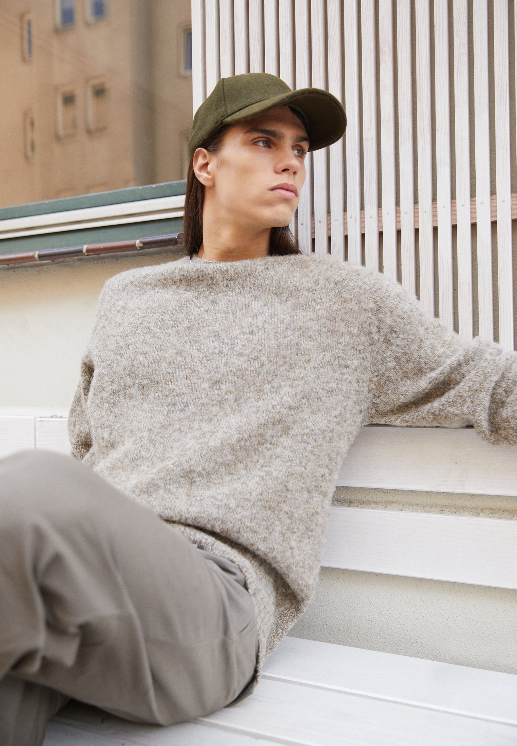 CREW NECK - Jumper - light brown marl 