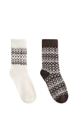 2 PACK OF CLASSIC JACQUARD - Zoknik - mottled brown