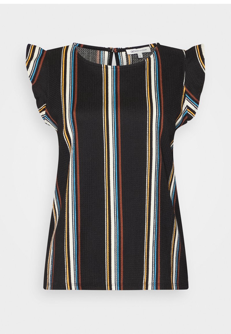Damen T-Shirts | TOM TAILOR DENIM STRUCTURED WITH CAPSLEEVE Bluse black creme/schwarz - RN61886 Damen T-Shirts | TOM TAILOR DENIM STRUCTURED WITH CAPSLEEVE Bluse black creme/schwarz - RN61886