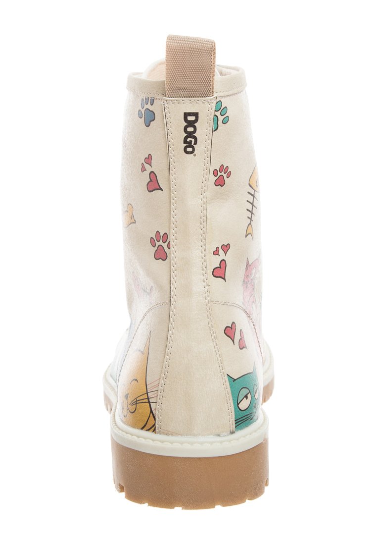Damen Ankle Boots | Dogo CAT LOVERS Schnürstiefelette natur/mehrfarbig - FS42556 Damen Ankle Boots | Dogo CAT LOVERS Schnürstiefelette natur/mehrfarbig - FS42556